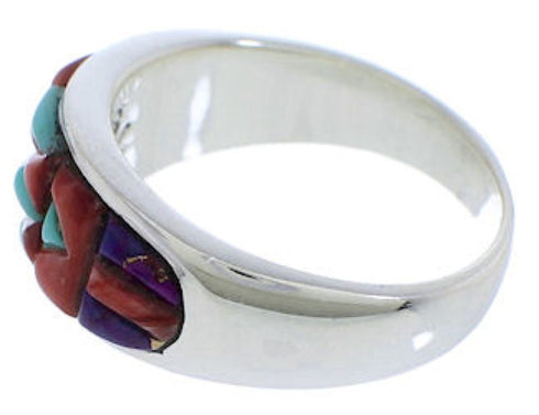 Sterling Silver Multicolor Southwest Ring Size 7-1/4 EX50599